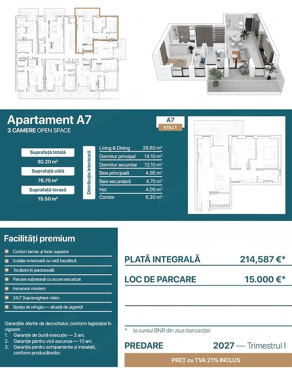 Apartamente 3 Camere Zona Torontalului